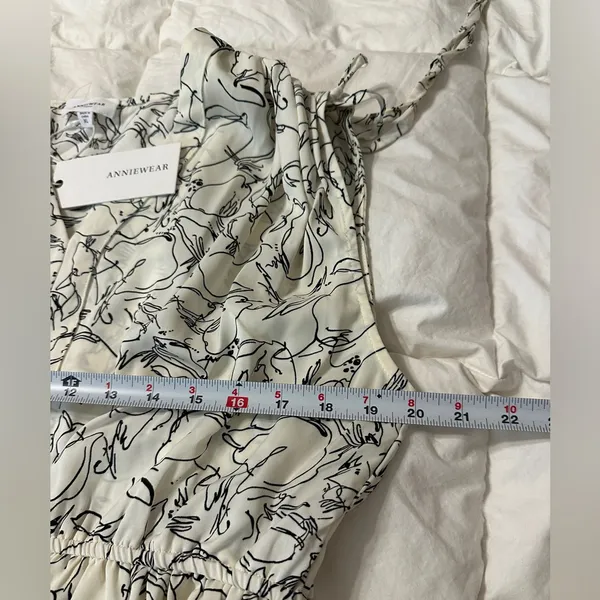 Anniewear Sketch Flower Midi Dress - NWT - Size XL Cream and Black Midi Dress - Image 12