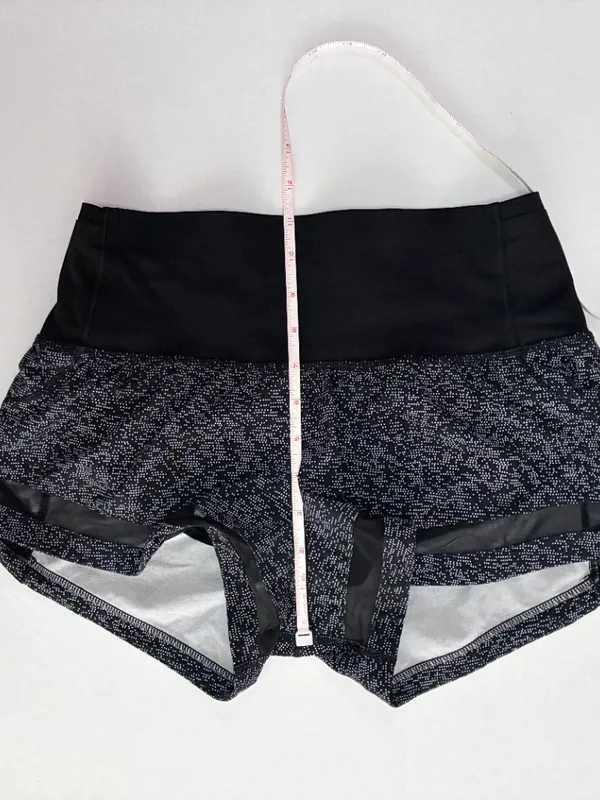 Lululemon Speckled Athletic Shorts - Size 4 - Black/White - Image 4