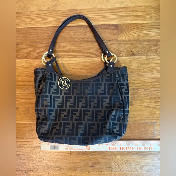 Fendi Tobacco Zucca Canvas and Leather Chef Shopper Tote Vintage - Image 14
