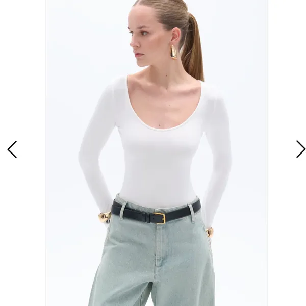 White Long Sleeve Bodysuit - Image 2