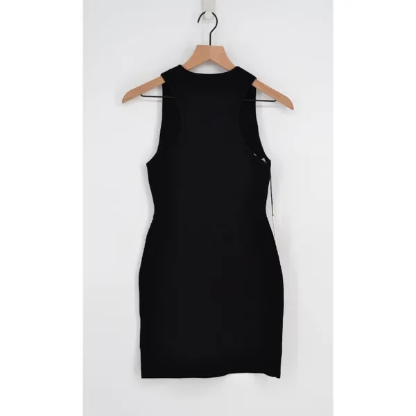 NEW Aritzia Babaton Sculpt Knit Racer Mini Dress Black Ribbed Bodycon Womens S - Image 4