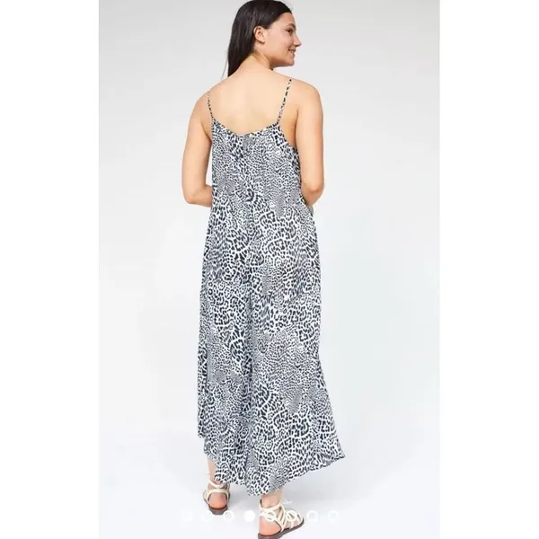 Anthropologie Breezy Wide-Leg Jumpsuit in Black Motif Animal Print‎ Large - Image 4