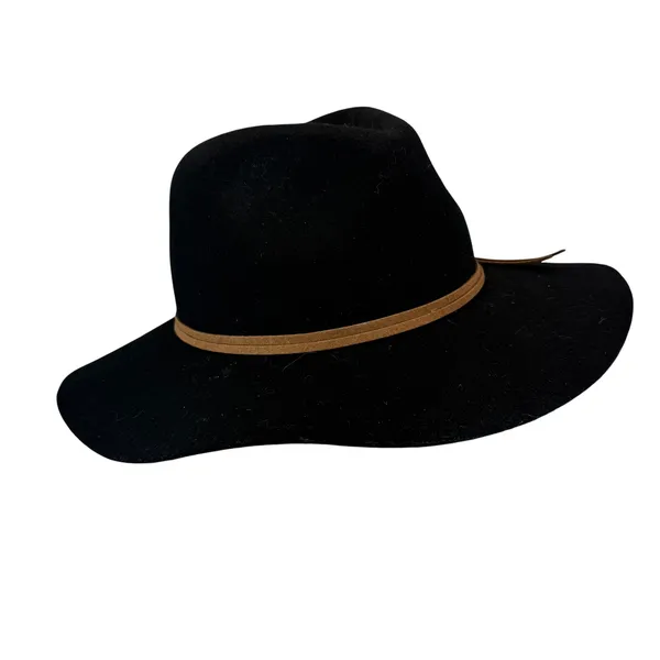 Black‎ Wool Rancher Fedora Wide Brim Western Boho Festival Minimalist Hat OSFA - Image 7
