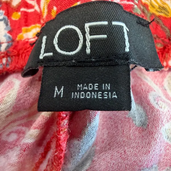 LOFT Red Coral Floral Wide-Leg - Image 4
