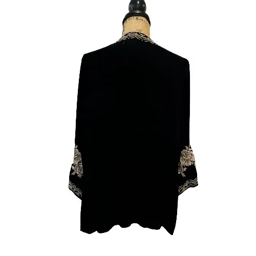Johnny Was Olenna Velvet Flutter Top 3/4 Sleeve - Image 5