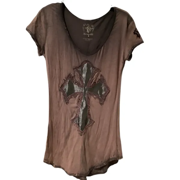 Women's Short Sleeve Cross Graphic Tee - Image 5
