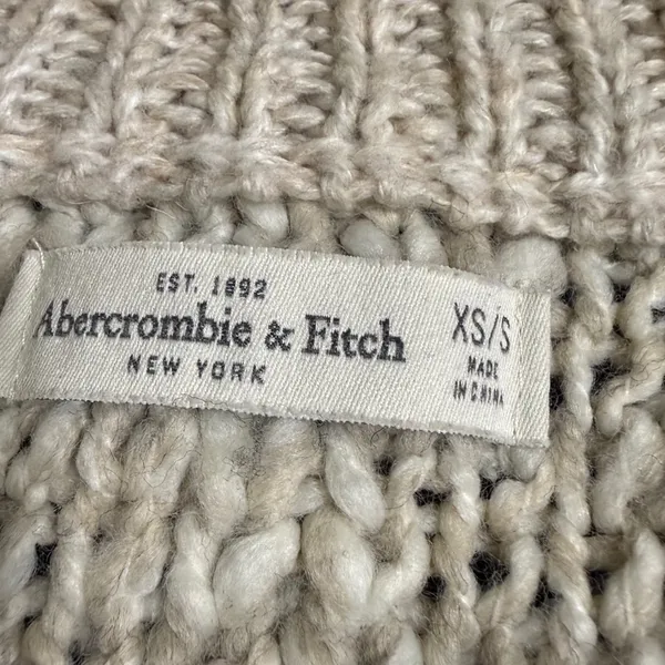 Abercrombie‎ & Fitch Chunky Knit Asymmetrical Zip Moto Cardigan Sweater XS/S Y2K - Image 2
