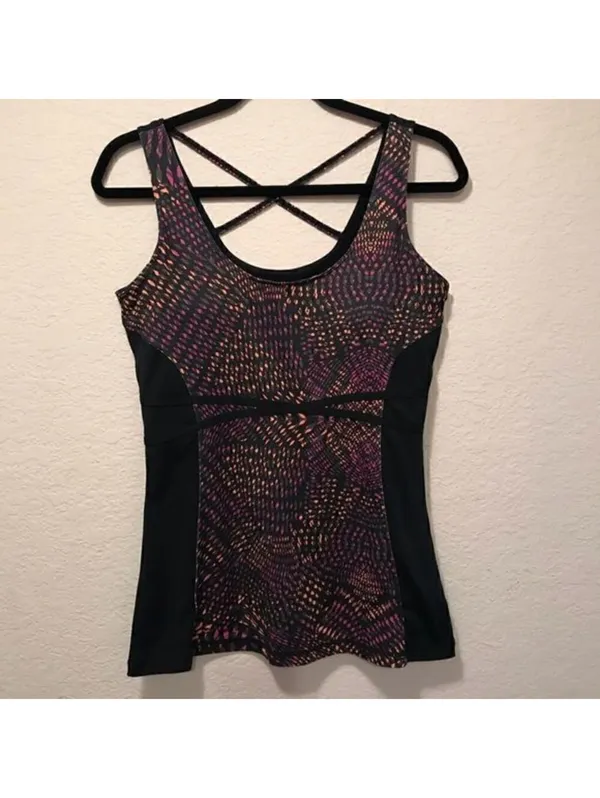 Athleta‎ Printed Tank Top with Crisscross Back - Image 3
