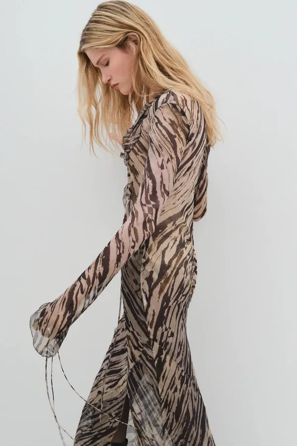 Zara animal Print Dress maxi bohemian hippie summer - Image 18