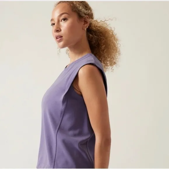 Athleta Seasoft Tank Sweatshirt In Periwinkle‎ Size Small - Image 2