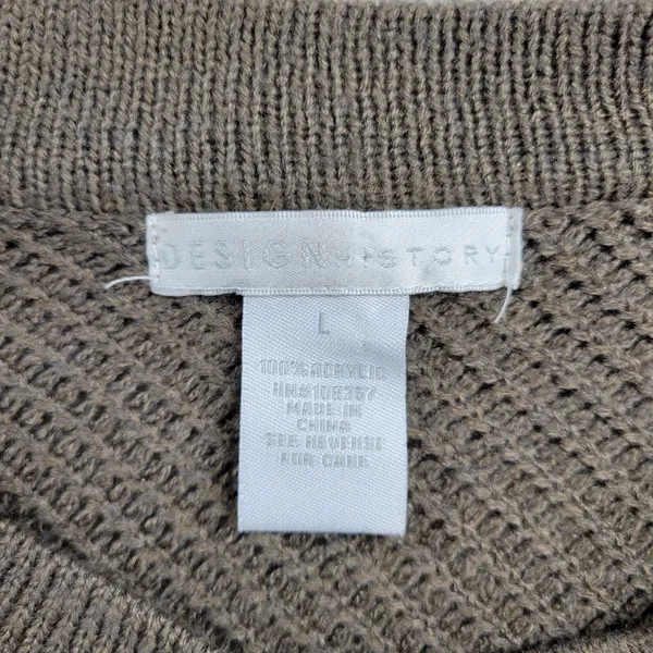 Design History Sweater Dress Womens L Brown Rib Angle Knit Pull On Midi Casual - Image 7