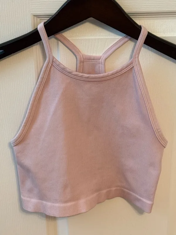 Aritzia Tna Pink Seamless Ribbed Tank - Image 2