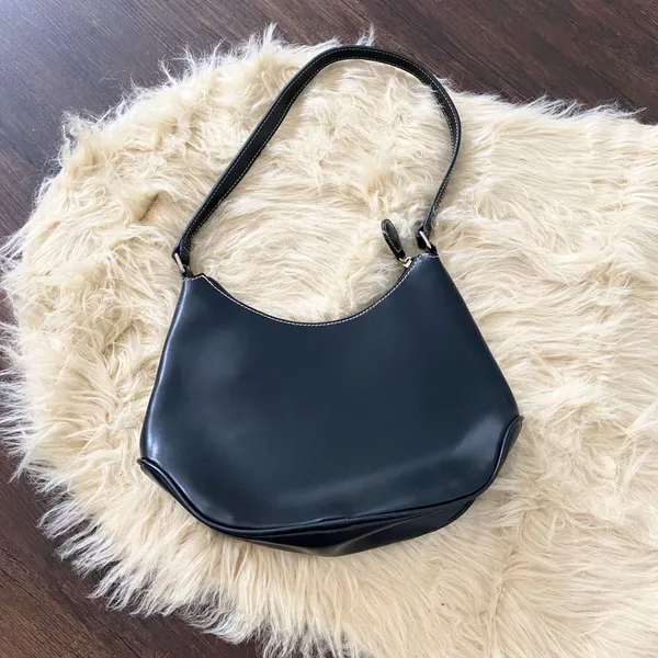 Vintage Y2K Tommy Hilfiger Black Silver Accent Stitching Hobo Shoulder bag - Image 5
