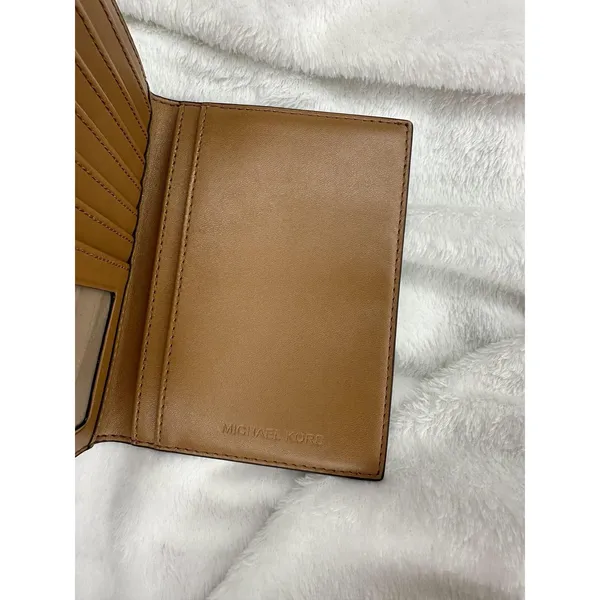 Michael Kors Passport Holder Unisex One Size Brown Logo Canvas Leather Travel - Image 4