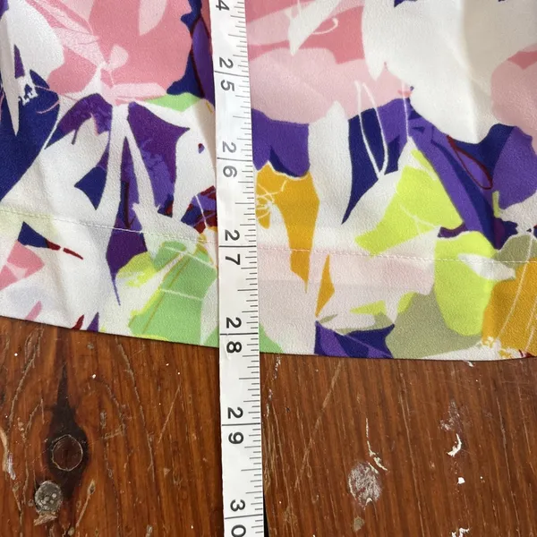 NWT J. Crew Seaside Cami Dress Size 2 White Purple Abstract Floral Casual - Image 8
