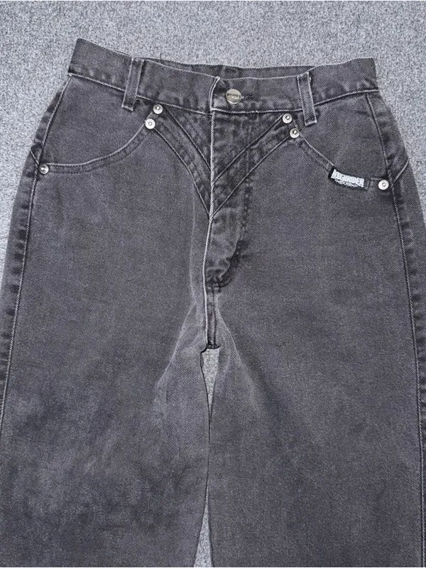 VTG 80s 90s RoughRider Circle T Black High Rise Bareback Wedgie Cowgirl Jeans - Image 3
