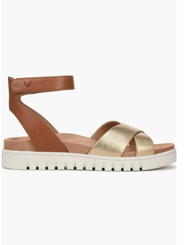 NEW $145 Vionic Uptown Merced Platform Sandal 6 M, GOLD Leather - Image 4