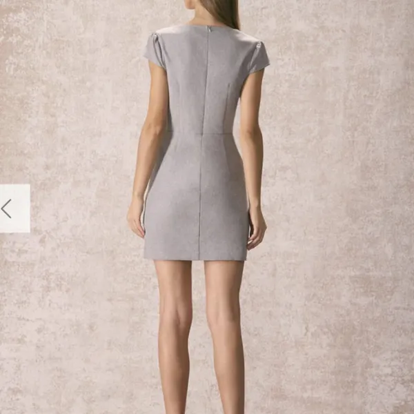 RIHOAS The Grey Square Neck Cap Sleeve Mini Dress 3 - Image 5