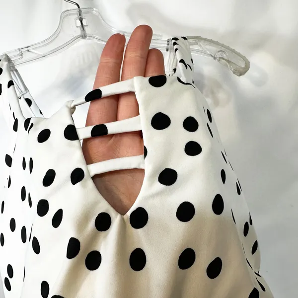 Beach Betty XL One Piece Swimsuit Polka Dot Black White Vacation Beach Pool‎ 734 - Image 4