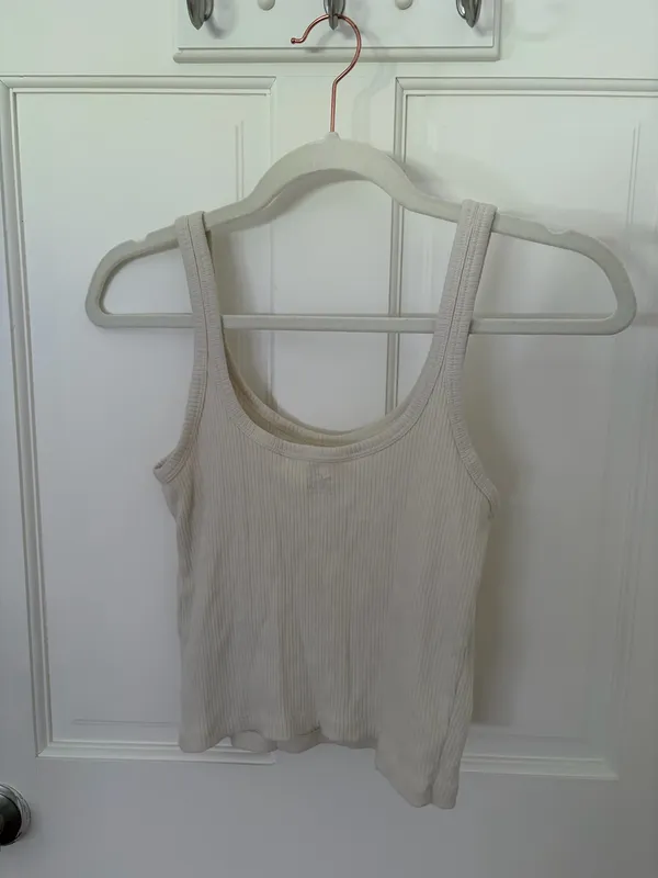 Hollister Ribbed Off White Tank Top - Image 2