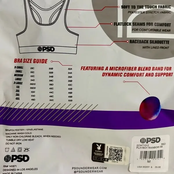 NWT PSD PlayBoy Sports Bra Medium Orange - Image 2