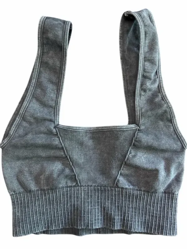 FP Movement Washed Black Good Karma Square Neck XS Washed Black Sports Bra NWOT - Image 2
