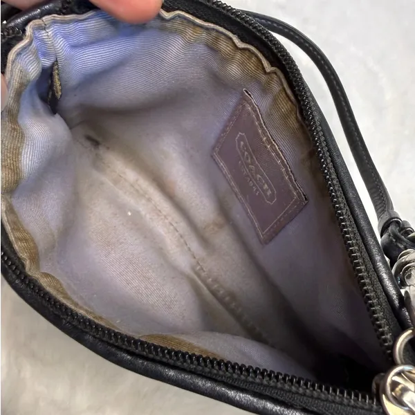 COACH Black Silver Canvas Wristlet - Image 4