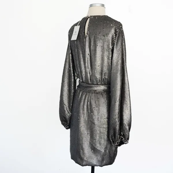 Anine Bing. Angie Sequin‎ Belted Mini Dress In Sequins. - Image 7