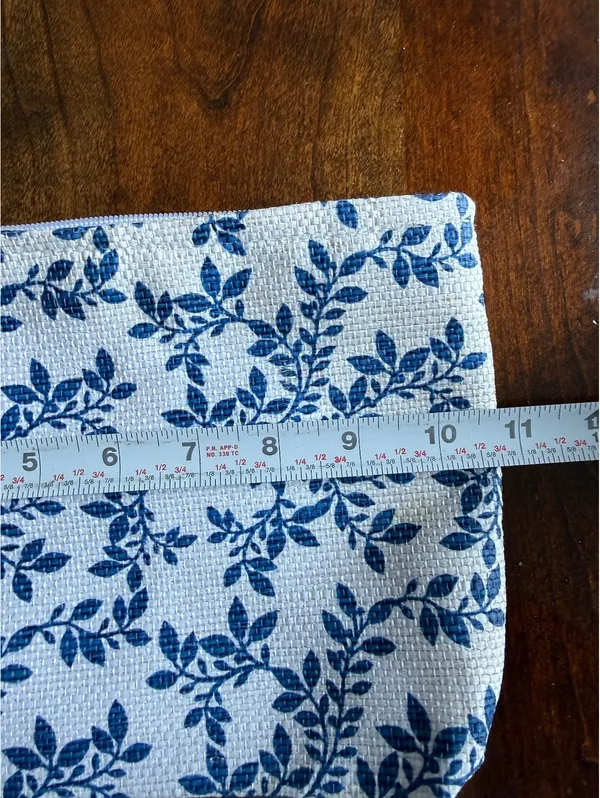 Shiraleah Chicago Bride Cosmetic Bag with Blue Leaf Print and Tassel - Image 4