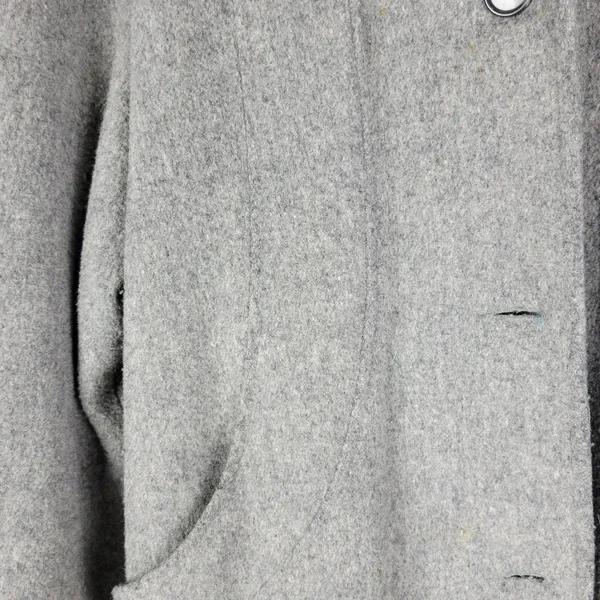 Herman Kay Womens Coat 14 Gray Wool Blend Button Front Lined Overcoat‎ Jacket - Image 10