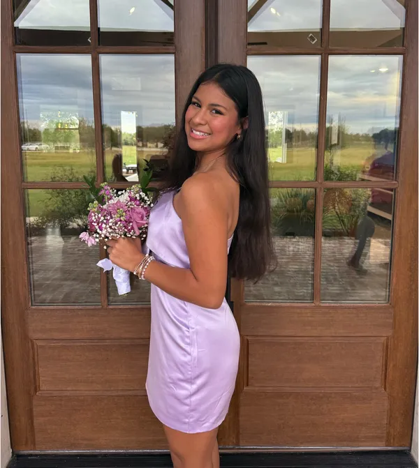 Purple One Shoulder Formal Dress - Image 2