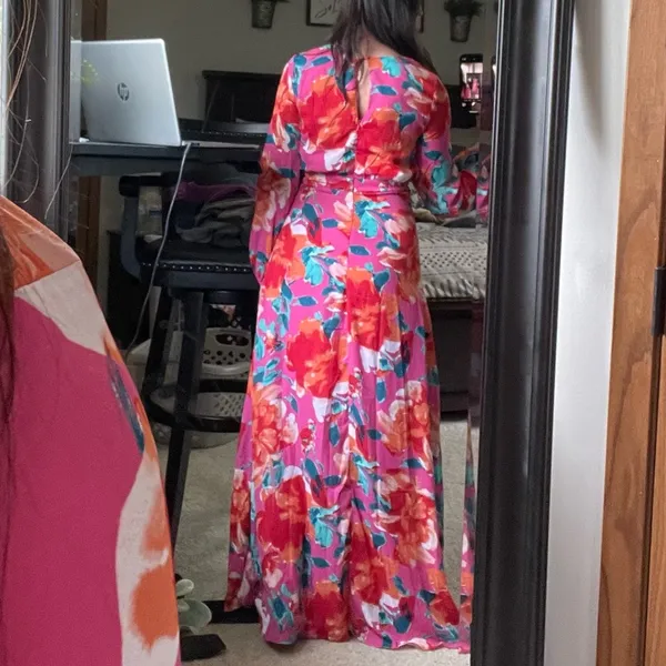 En Creme Floral Maxi Dress - Image 3
