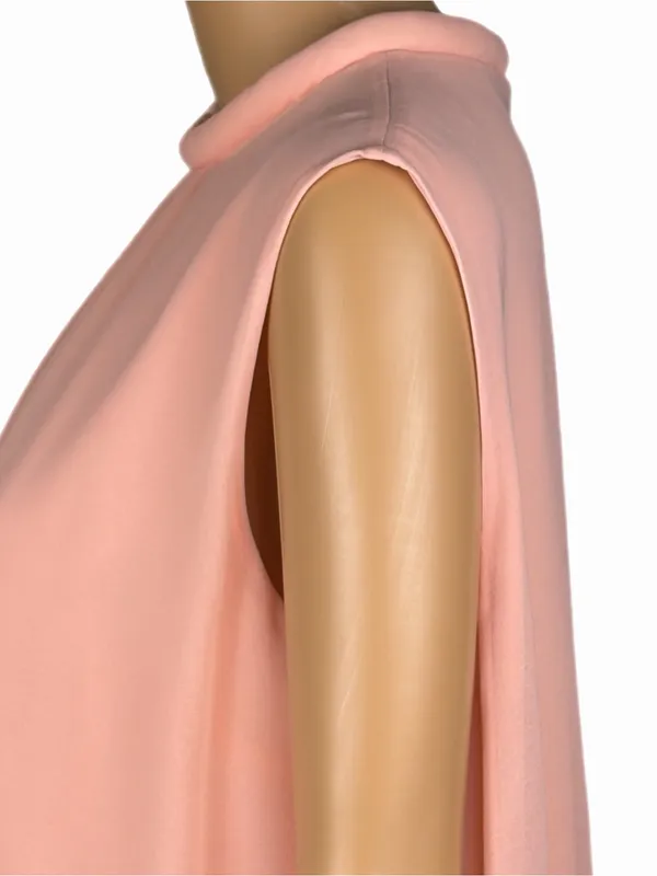 COS Blush Pink Sheer Chiffon Layered Sleeveless Midi Dress Size 12 - Image 6