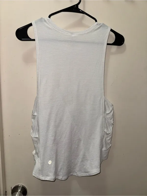lululemon athletica White Ribbed Ruffle Side Tank - Image 6