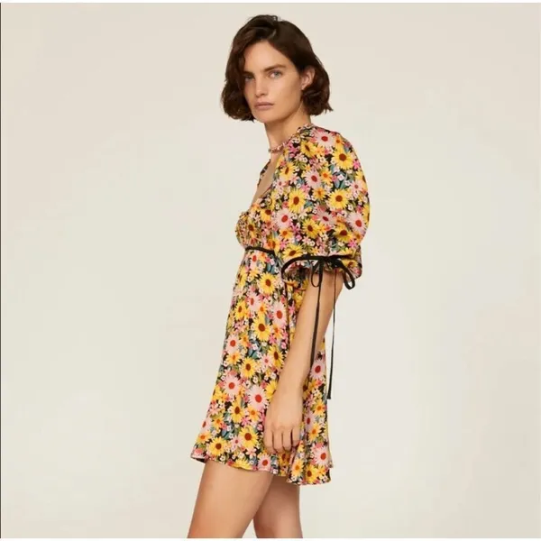 New For Love & Lemons Sylvia Puff Sleeve Mini Dress Size S - Image 3