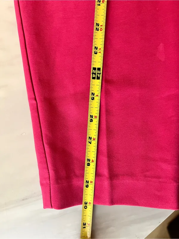New York & Company Hot Pink Tie Waist Cropped Pants Size Medium - Image 7