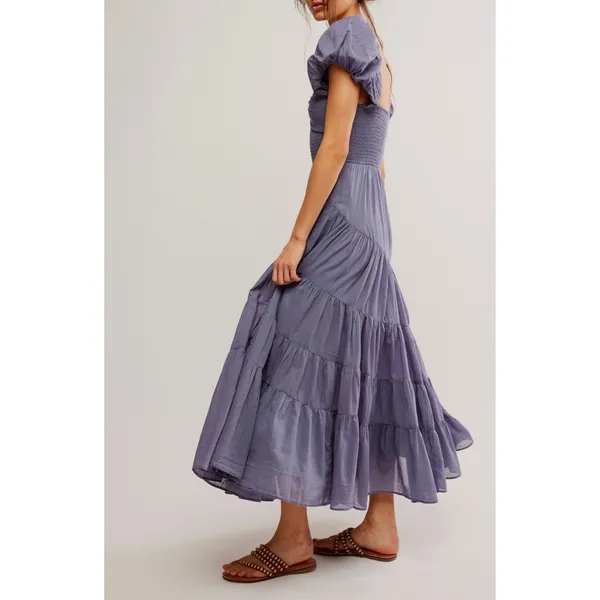 Free People Dainty Ethereal Sundrenched Short Sleeve Maxi Size XL Plum Dust - Image 7