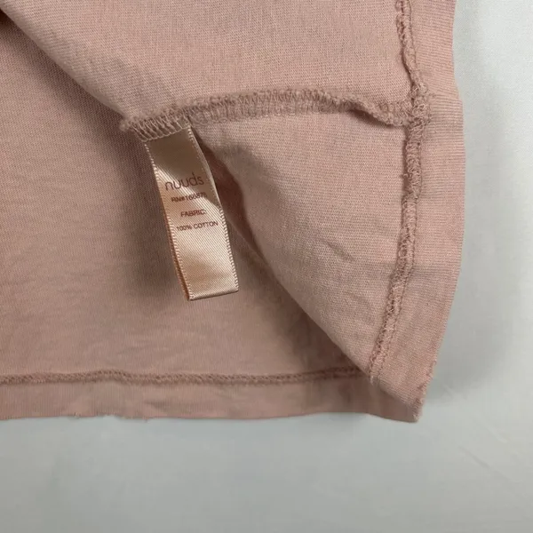 nuuds Women XXL Pink Cotton Relaxed Boxy Short Sleeve T-Shirt Distressed Hem - Image 4