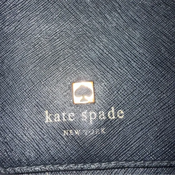 KATE SPADE Staci Medium Flap Crossbody Bag Black ‎ With Gold Chain 10” x 7” - Image 3