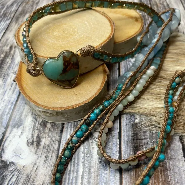 Long Strand Bracelet: The Heart in Turquoise - Image 9