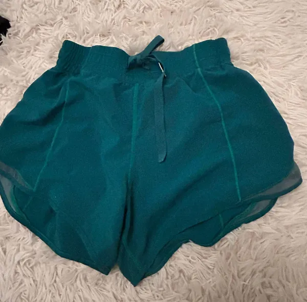 CRZ Yoga Running Shorts Green Teal Turquoise - Image 2