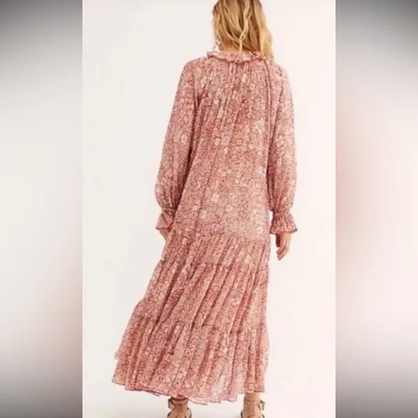 NWT Feeling Groovy Maxi Dress in red & cream - Image 3