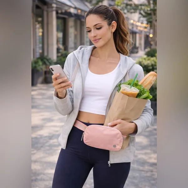 NWT Lululemon Everywhere Belt Bag 1L Pink Mist Silver Logo - Image 9
