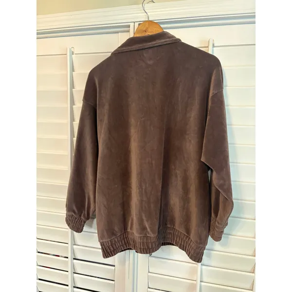 Offline Purple Velour Zip‎ Up Jacket Size Small - Image 2