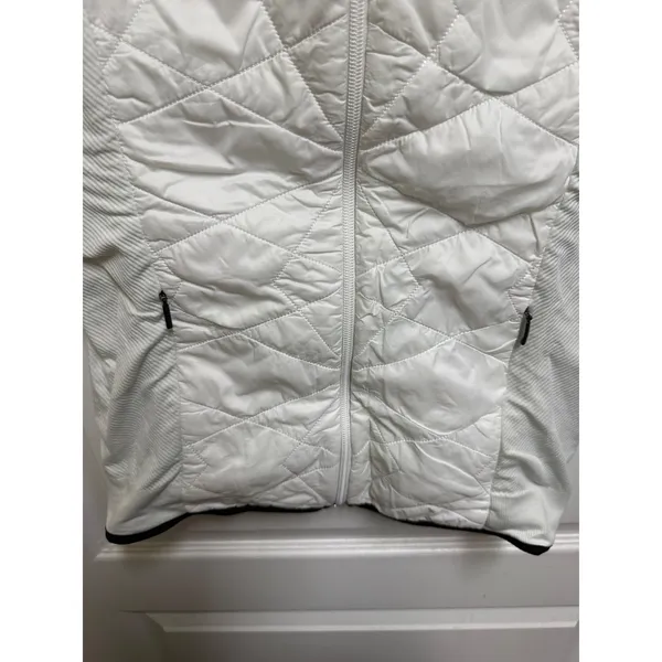 Athleta Insulated Flurry PrimaLoft Vest White Black M 383708 Quilted Hybrid - Image 10