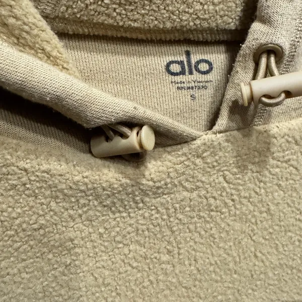 ALO Yoga Mustard Yellow Sherpa Hoodie Jacket - Image 3
