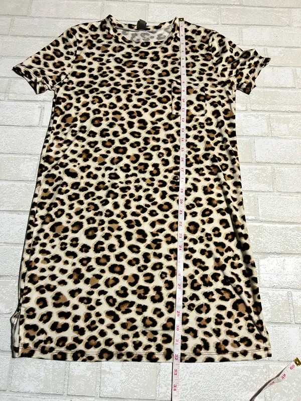 Alya Leopard Print Butter Soft Cozy Relaxing T-shirt Dress - Image 4
