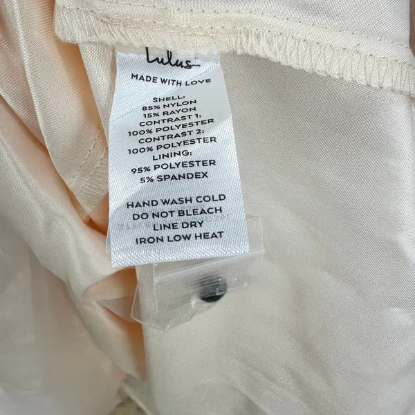 Lulus Contemporary Elegance Black and Cream Satin Tulle Midi Dress Large NWT - Image 7
