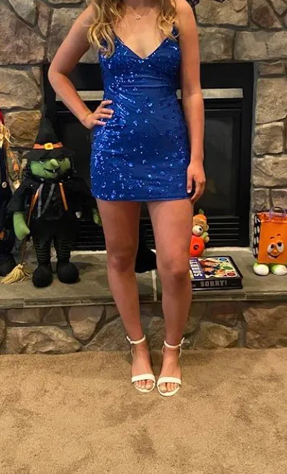 Royal Lulus Blue Dress Mini - Image 5