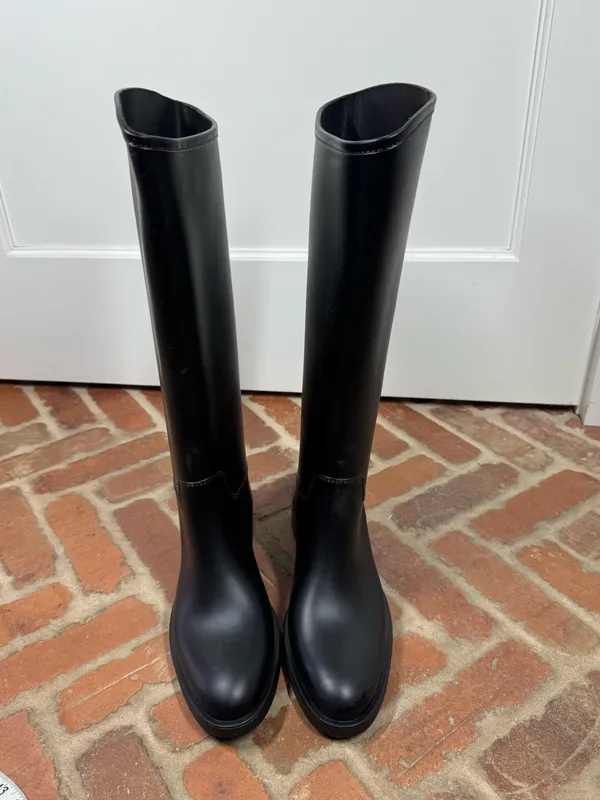 Jeffrey Campbell Torrential Rain Boot Women 11 Black Like New Waterproof Tall - Image 2